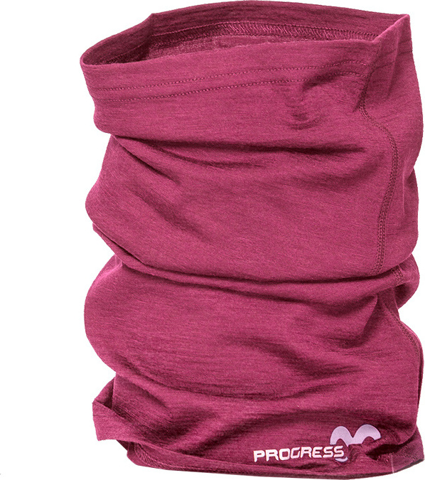Unisex merino nákrčník PROGRESS Mw Tube vínový melír Velikost: UNI
