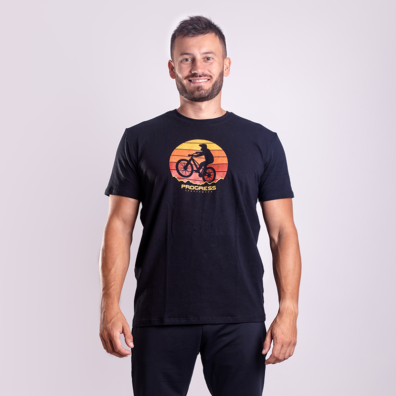 Pánské bambusové triko PROGRESS Barbar Biker černé Velikost: XL