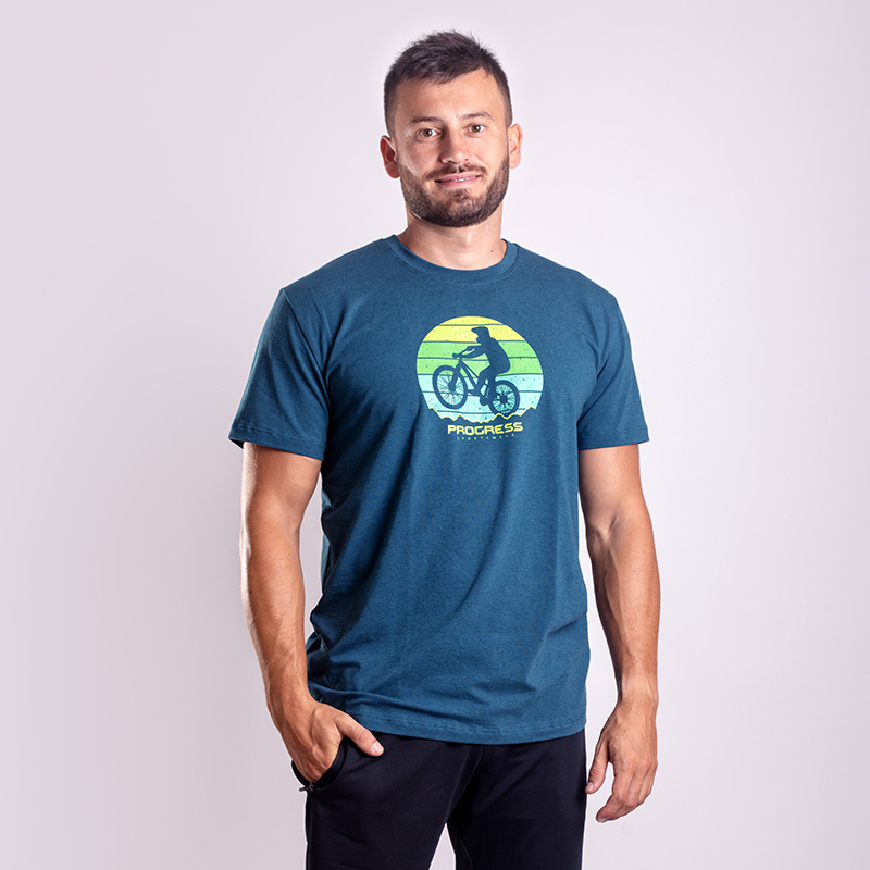 Pánské bambusové triko PROGRESS Barbar Biker modré Velikost: M