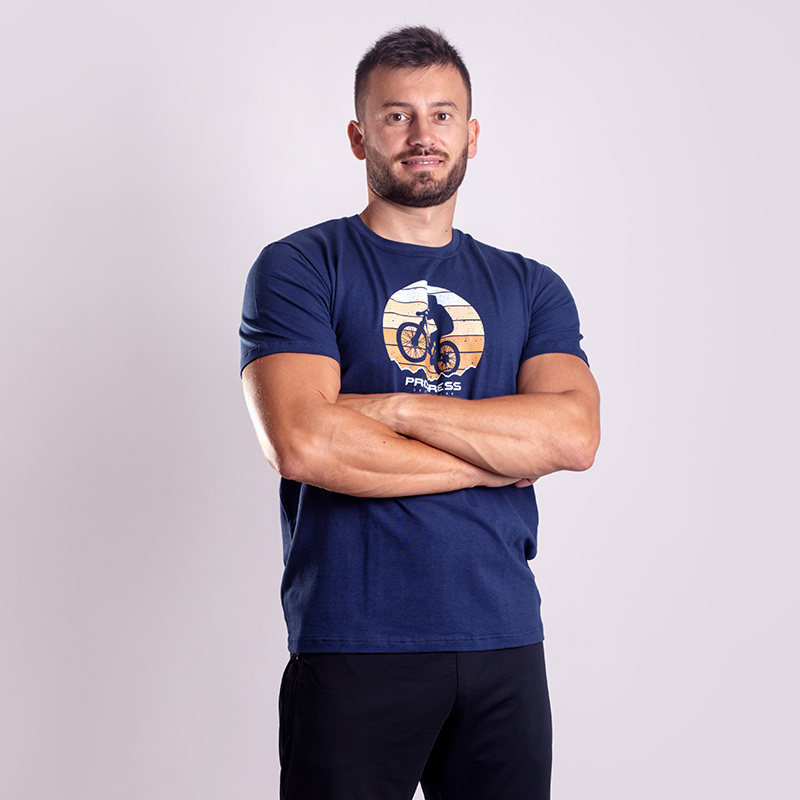 Pánské bambusové triko PROGRESS Barbar Biker modré Velikost: XL