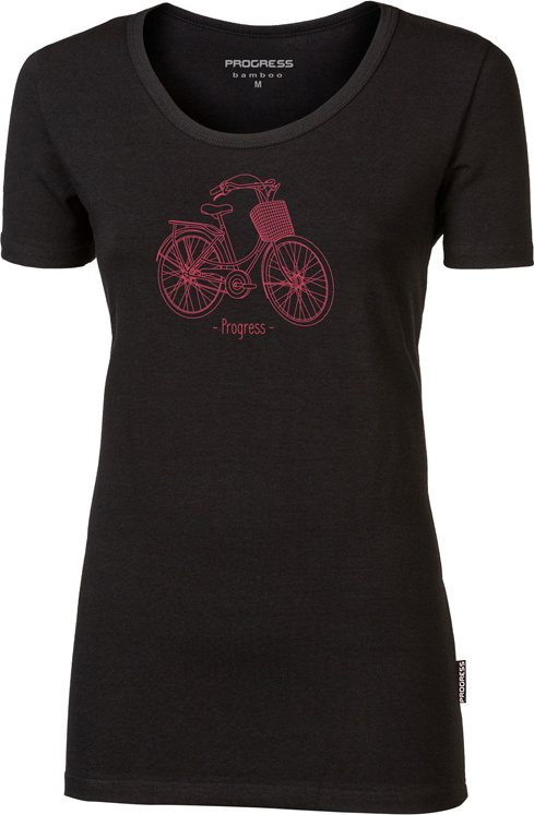 Dámské bambusové triko PROGRESS Sasa Citybike černé Velikost: S