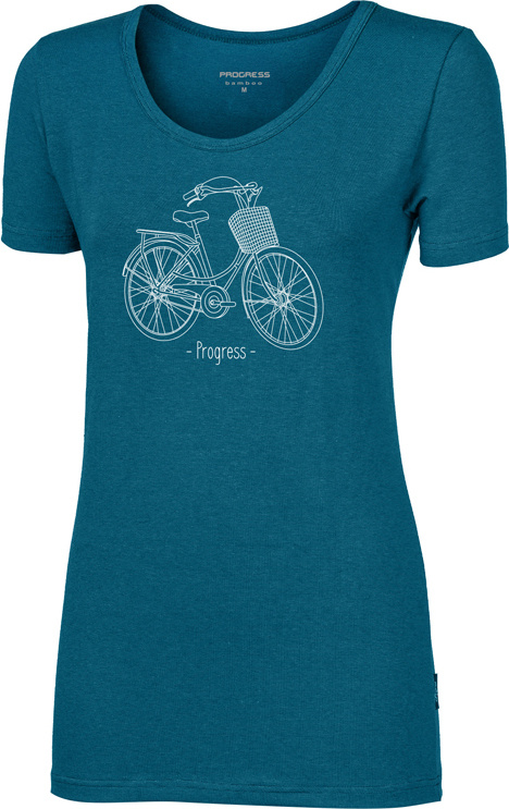 Dámské bambusové triko PROGRESS Sasa Citybike modré Velikost: M