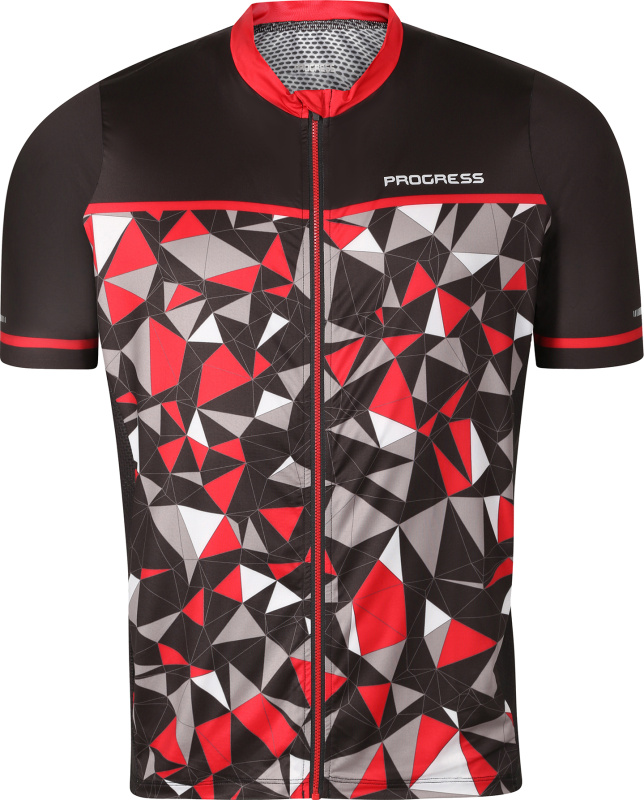 Pánský cyklistický dres PROGRESS Represent černá/červená Velikost: XXXL