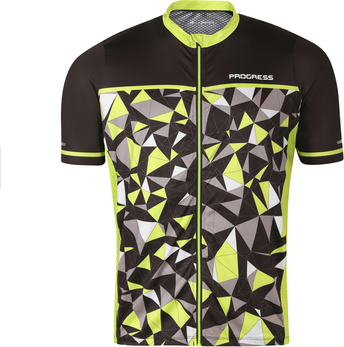Pánský cyklistický dres PROGRESS Represent černá/limetka Velikost: XL