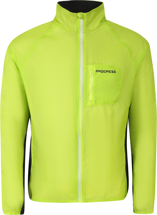 Pánská cyklistická větrovka PROGRESS  limetka/černá Velikost: XXXL