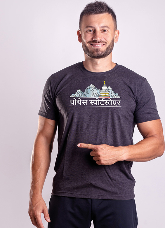 Pánské triko PROGRESS Aromatic Nepal s kávovou viskózou šedé Velikost: M