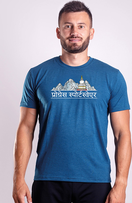 Pánské triko PROGRESS Aromatic Nepal s kávovou viskózou modré Velikost: L