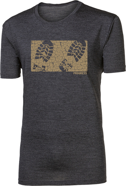 Pánské merino triko PROGRESS Hrutur Step šedý melír Velikost: XL