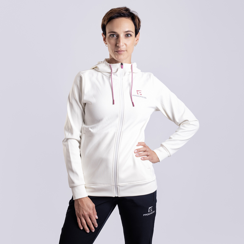 Dámská sportovní mikina PROGRESS Fuera s kapucí bílá Velikost: M