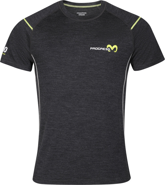 Pánské merino triko PROGRESS Mw Nkr s krátkým rukávem černé Velikost: XL