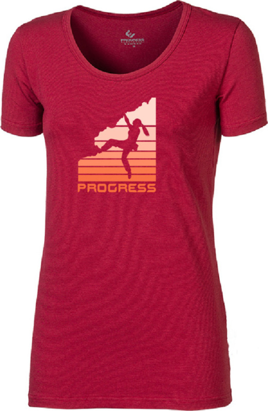 Dámské bambusové triko PROGRESS Sasa Boulder červené Velikost: XXL