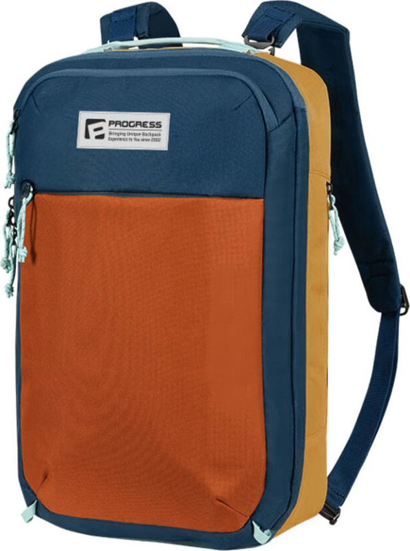 Cestovní batoh PROGRESS Travel Bag terakota/tm.modrá/žlutá Velikost: 25l