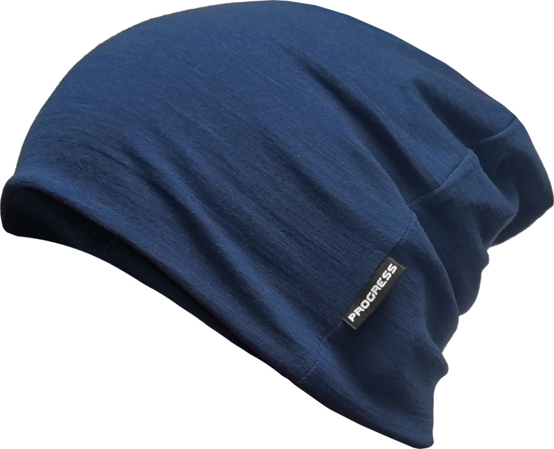 Funkční merino čepice PROGRESS Freebeanie tm.modrý melír Velikost: UNI