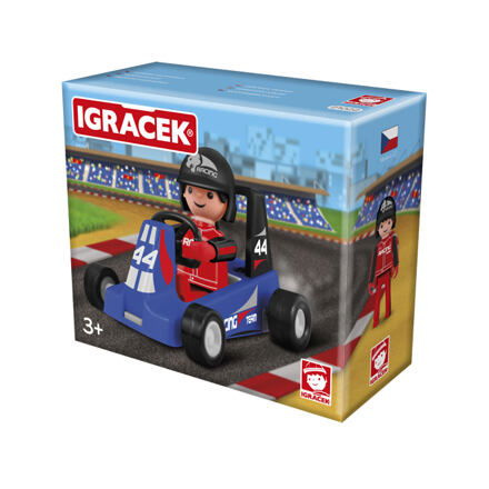 IGRÁČEK ZÁVODNÍK s motokárou - modrá
