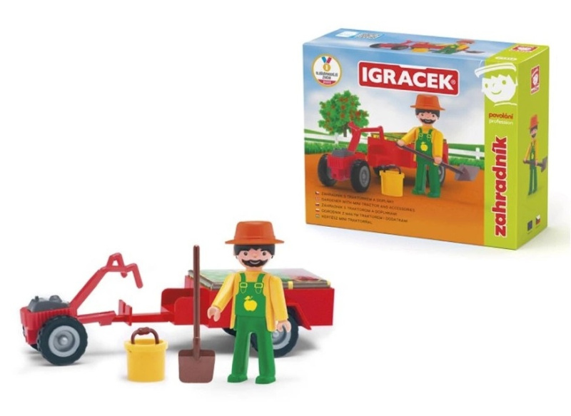Efko IGRÁČEK Zahradník - figurka s traktůrkem a příslušenstvím