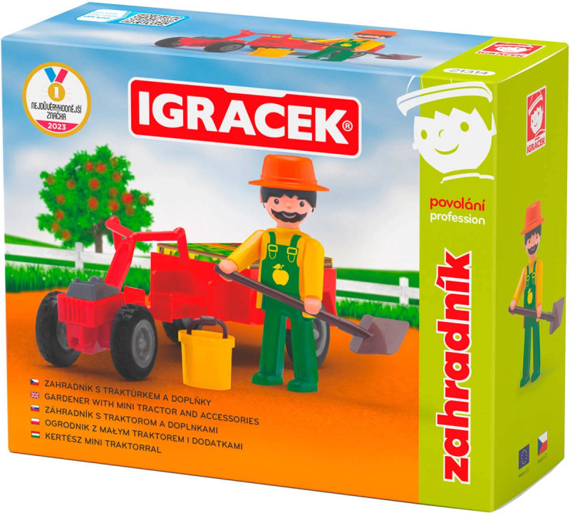 Efko IGRÁČEK Zahradník - figurka s traktůrkem a příslušenstvím