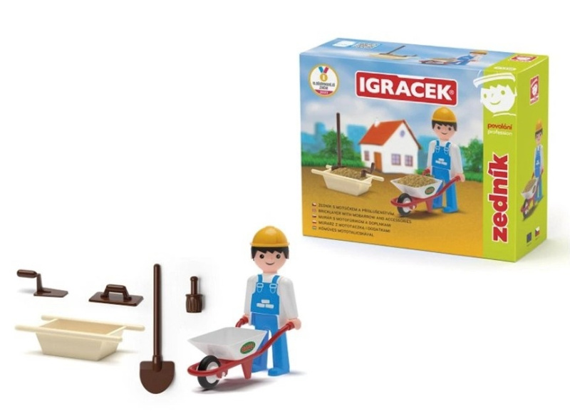 Efko IGRÁČEK Zedník - figurka s motůčkem a nářadím