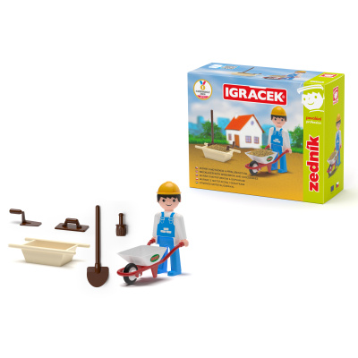 Efko IGRÁČEK Zedník - figurka s motůčkem a nářadím