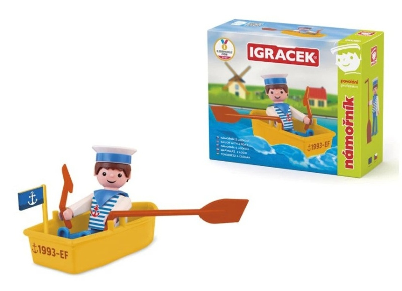 Igráček Námořník - figurka s lodičkou