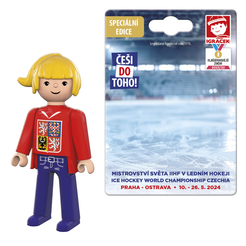 Efko Igráček Fanynka MS v hokeji 2024 červený dres - figurka