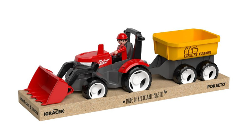 Efko Igráček ECO MultiGO Červený traktor Zetor s radlicí, vlek, Igráček