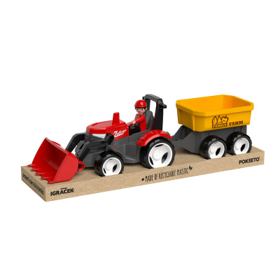 Efko Igráček ECO MultiGO Červený traktor Zetor s radlicí, vlek, Igráček