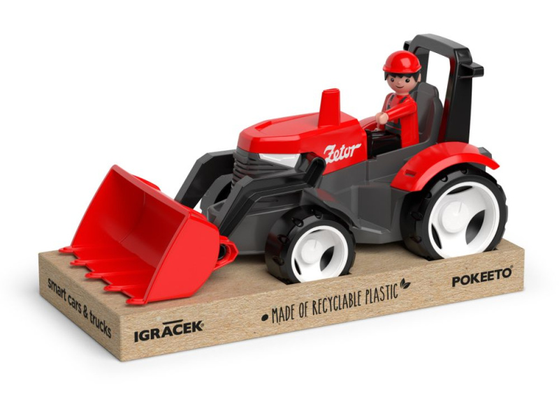 Efko Igráček ECO MultiGO Červený traktor Zetor s radlicí, figurka Igráček