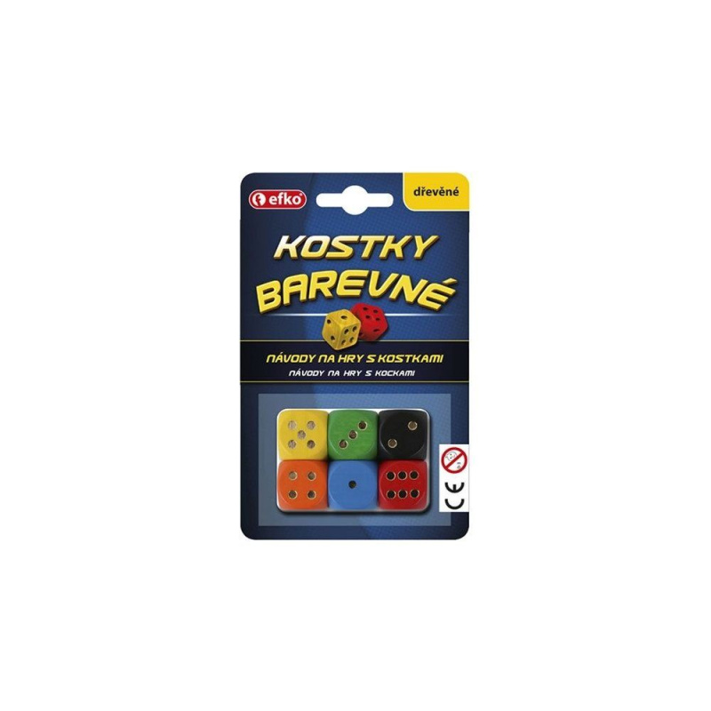 Efko Barevné hrací kostky dřevěné