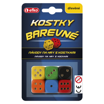 Efko Barevné hrací kostky dřevěné