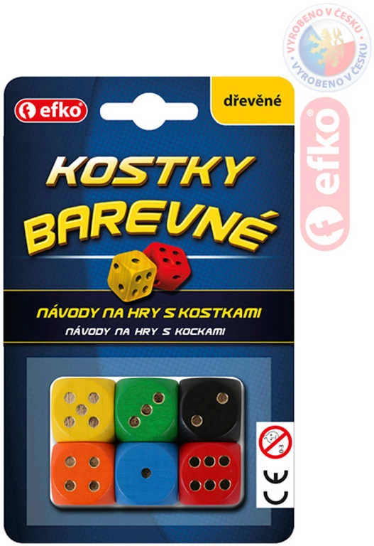 Efko Barevné hrací kostky dřevěné
