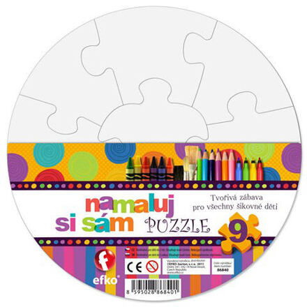 Puzzle, namaluj si sám, Kruh, 9 dílků Aladine