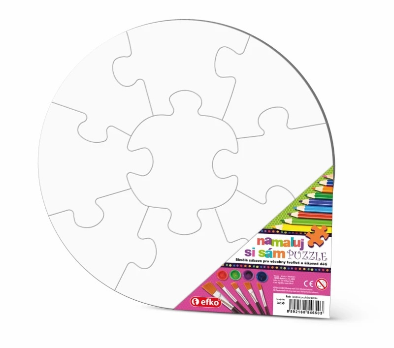 Puzzle, namaluj si sám, Kruh, 9 dílků Aladine