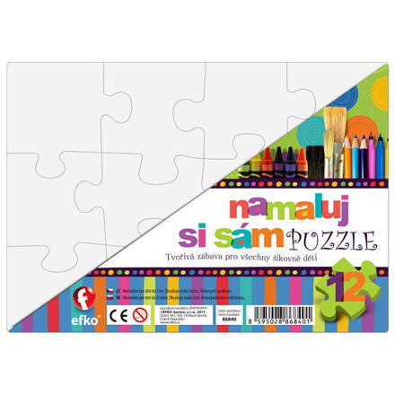 Puzzle, namaluj si sám, Obdélník, 12 dílků Aladine