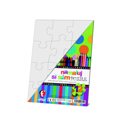 Puzzle, namaluj si sám, Obdélník, 12 dílků Aladine