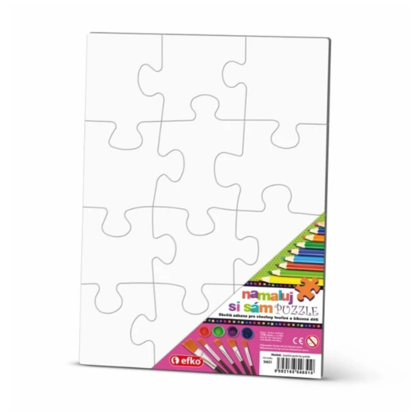Puzzle, namaluj si sám, Obdélník, 12 dílků Aladine