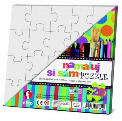 Puzzle, namaluj si sám, Čtverce 2ks, 20 dílků Aladine