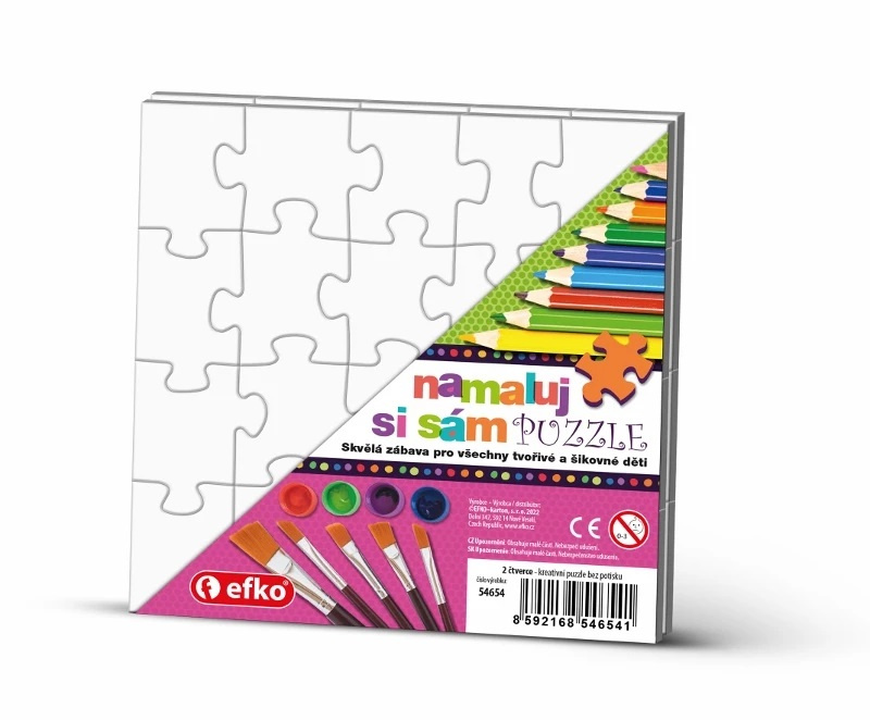 Puzzle, namaluj si sám, Čtverce 2ks, 20 dílků Aladine