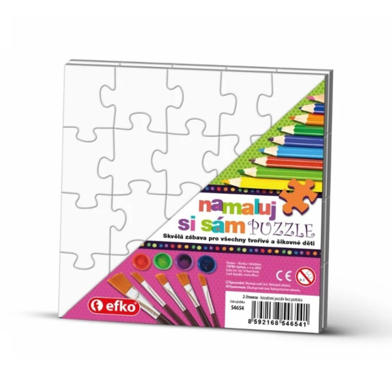 Puzzle, namaluj si sám, Čtverce 2ks, 20 dílků Aladine