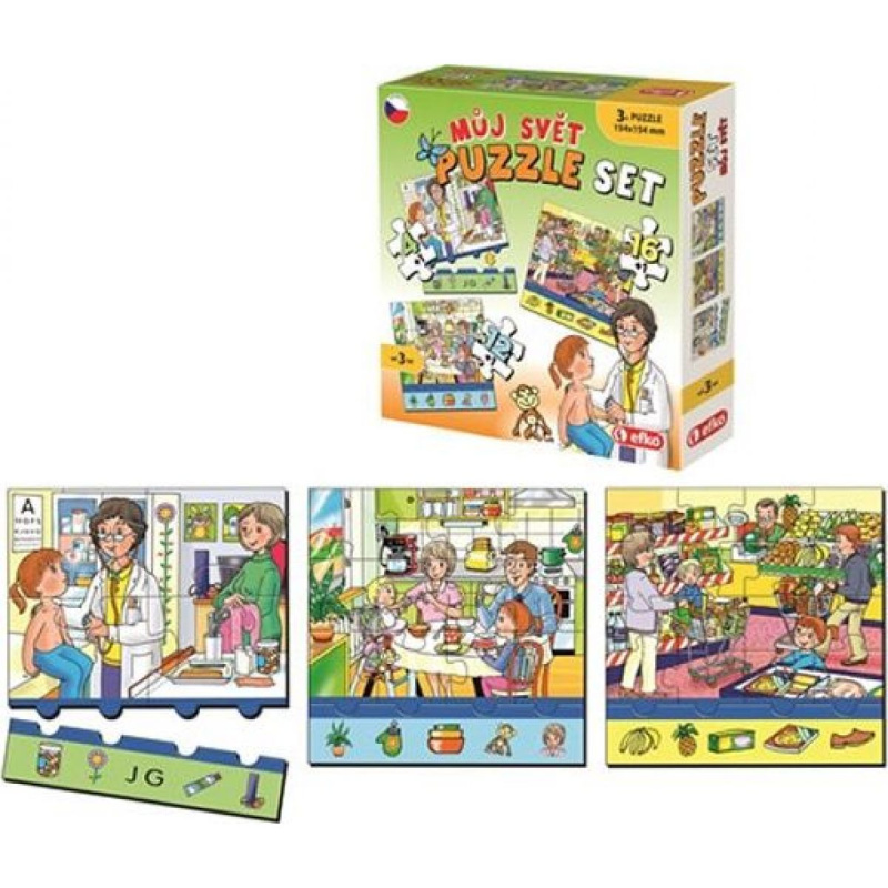 Efko Soubor Puzzle 3 v 1 Můj svět
