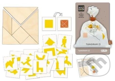 Pytlíczech Tangram čtverec - dřevěné hlavolamy do kapsy