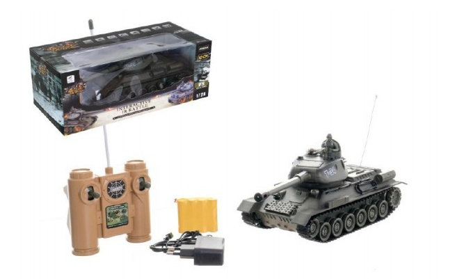Tank RC  33 cm T-34/ 85 na baterie + dobíjecí pack 27MHz se zvukem a světlem