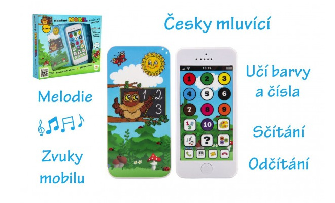 Naučný mobilní telefon pro děti - Moudrá sova
