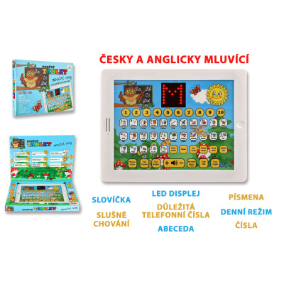 Teddies Moudré sovy naučný tablet dvojjazyčný CZ+AJ