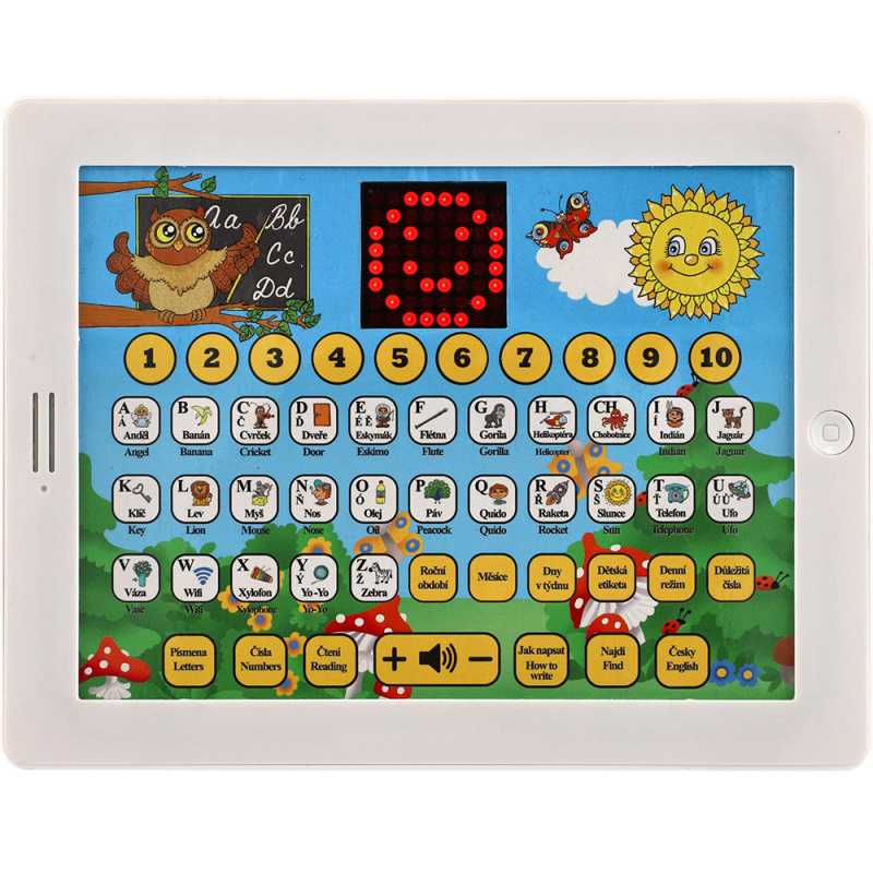 Teddies Moudré sovy naučný tablet dvojjazyčný CZ+AJ