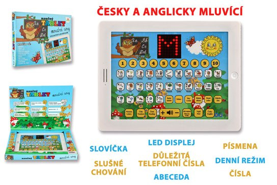 Teddies Moudré sovy naučný tablet dvojjazyčný CZ+AJ