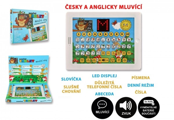 Teddies Moudré sovy naučný tablet dvojjazyčný CZ+AJ