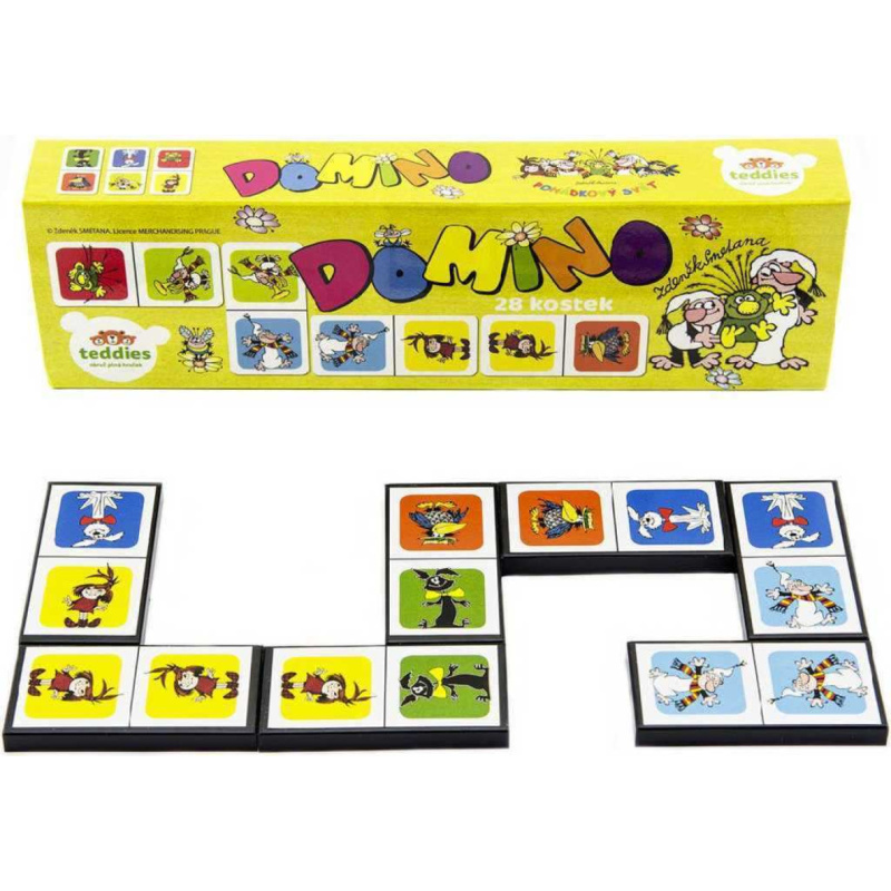 Domino Pojď s námi do pohádky 28ks společenská hra v krabičce 21x6x3cm