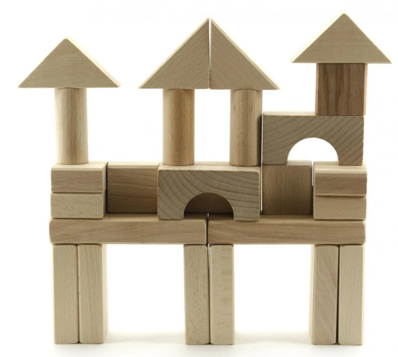 Teddies Kostky dřevěné přírodní 50 ks