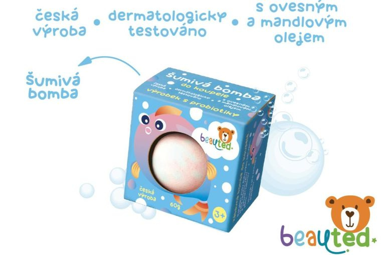 Šumivá koupelová bomba s probiotiky Beauted pro děti