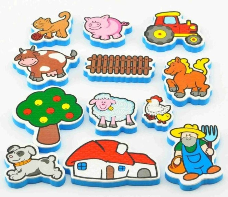 Teddies Vodolepky Moje první zvířátka farma pěnová sada se síťkou 12ks